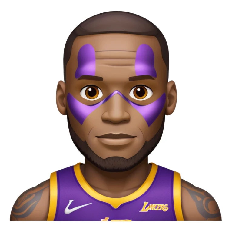 Lebron James as a half robot/cyborg AI but still keep lakers and friend;y sticker