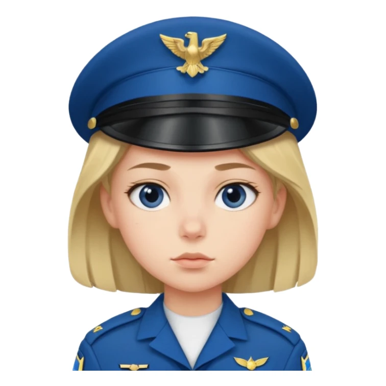 blue uniformed girl soldier sticker