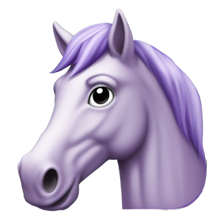 Style of early 2000s online computer game called ToonTown, purple horse sticker