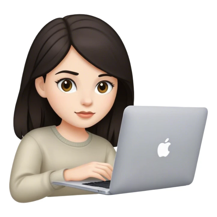 smm girl with dark hair with mac book sticker