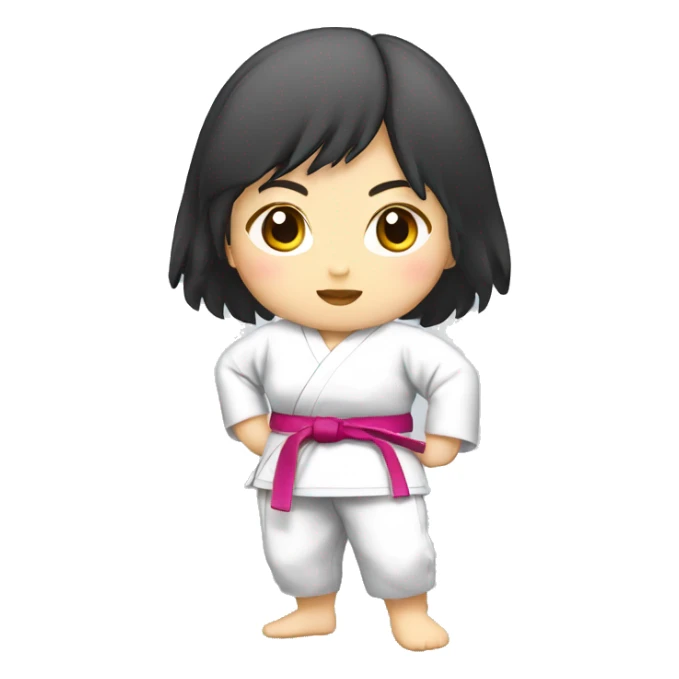 A Japanese chubby girl karate fighter sticker