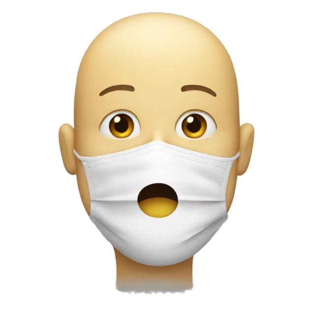 personcovering mouth with hand, like a mask sticker
