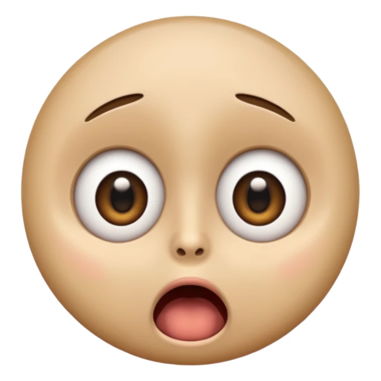 surprised face expression, large round eyes, open mouth sticker