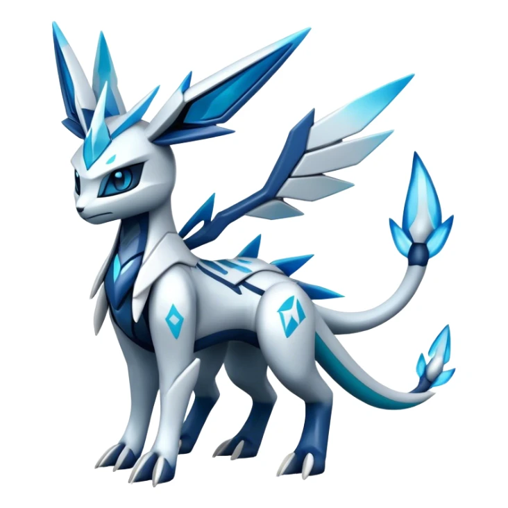 Futuristic Kyurem-Glaceon-dialga-hybrid, full body sticker