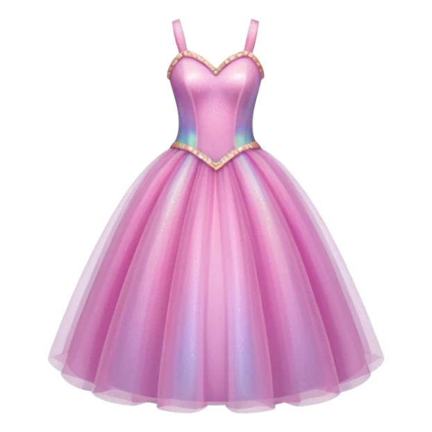 Realistic pink princess sparkle dress sticker