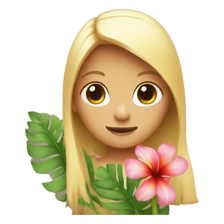 Girl palm flower sticker