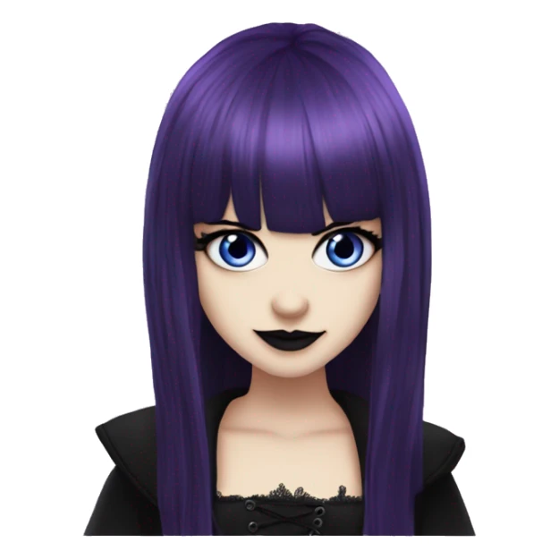 Elissabat-vampire-goth-romantic-bangs-hair-purple-black-blueeyes sticker