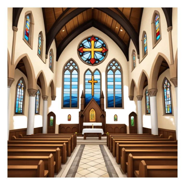 interior of a church sticker