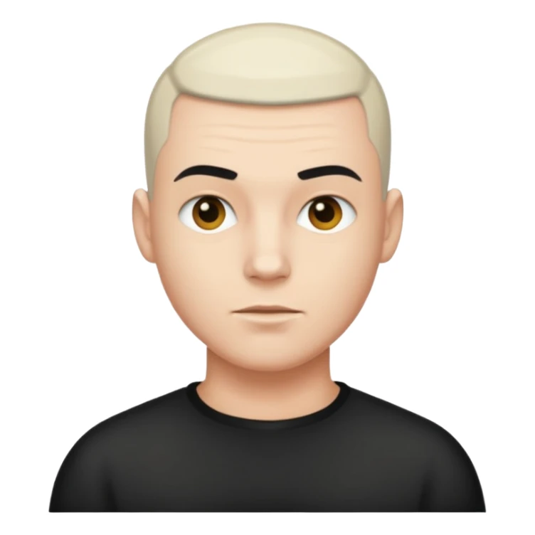 Un mec avec blanc avec une buzz cut noir  sticker