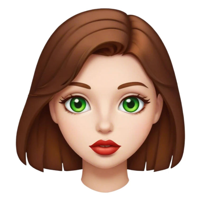 Girl with brown hair, green eyes and big lips  sticker