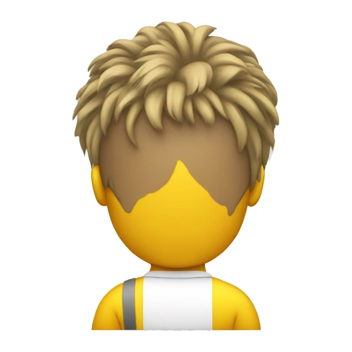 Back of a yellow mans head with hair sticker