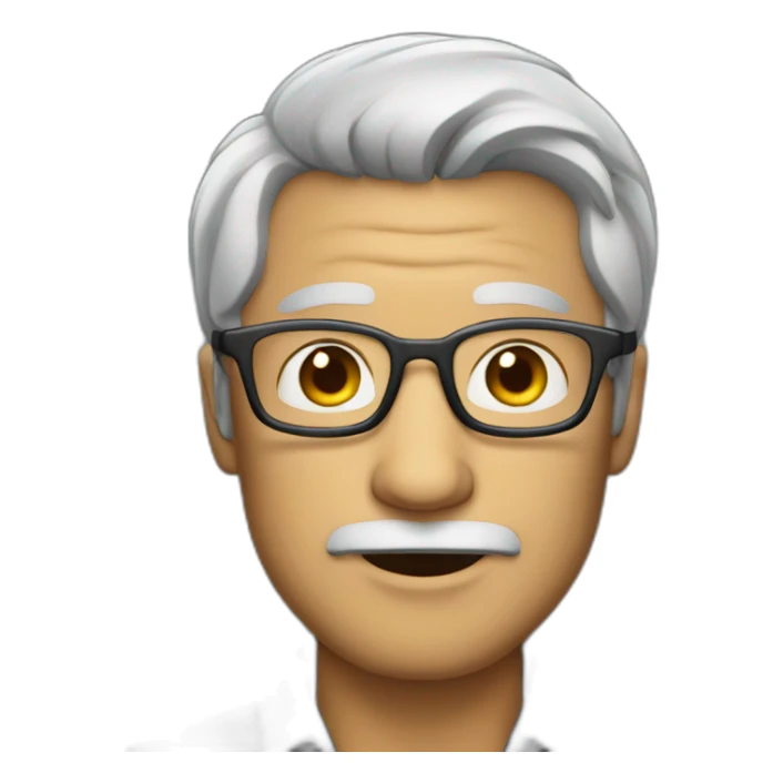 A man with glasses an gray hair mouth watering  sticker
