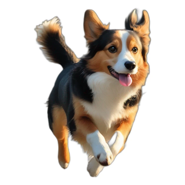 Duck tolling retriever corgi jump in water sticker