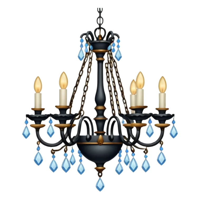 A simple old vintage chandelier with no crystals sticker