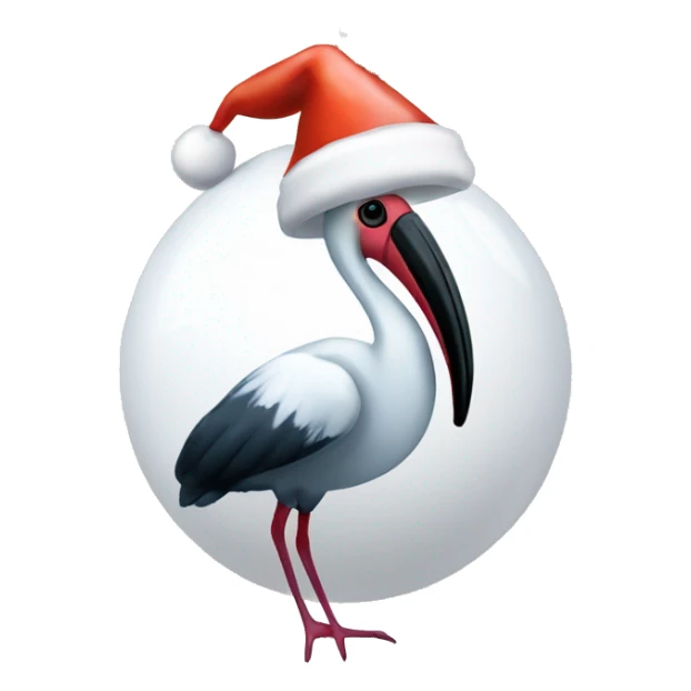 A Christmas bauble in the shape of an Australian ibis sticker