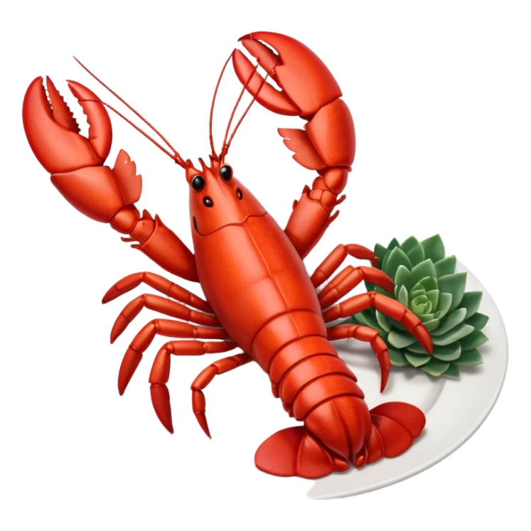 cooked lobster on a white plate, no garnish sticker