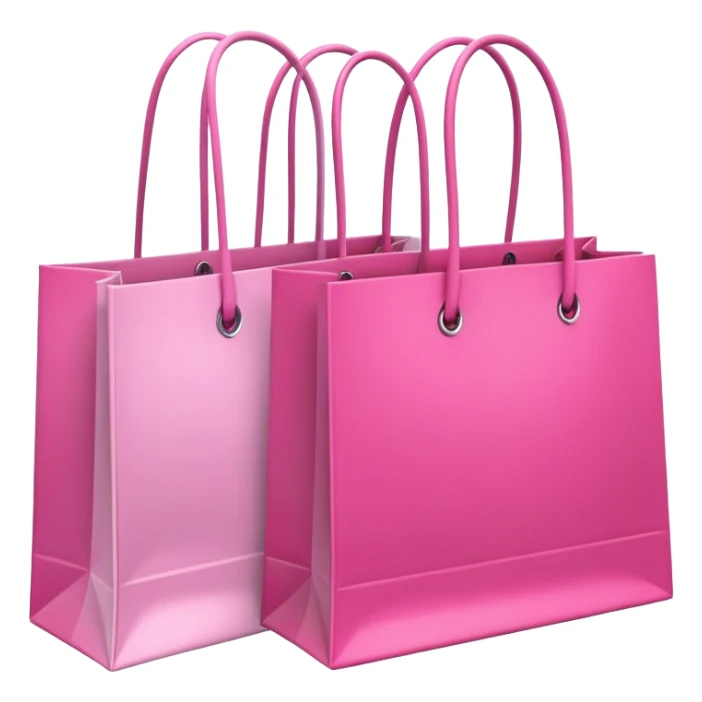 multiple shopping bags in different shades of pink sticker