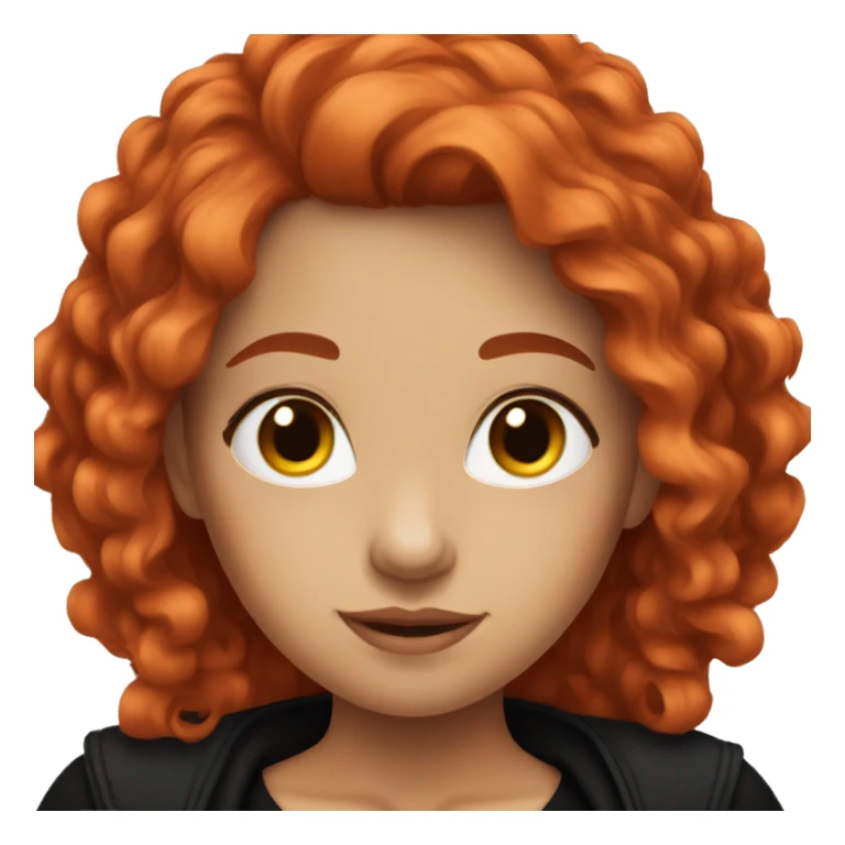 Beautiful Girl with red hair and black clothes sticker