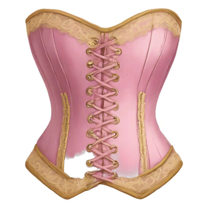 pink and gold corset with lace sticker