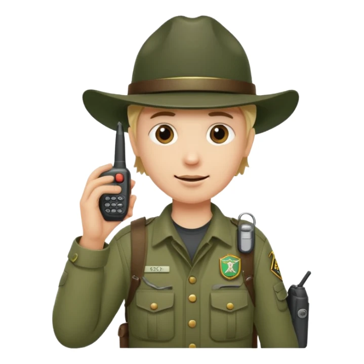 mountain ranger with walkie talkie sticker
