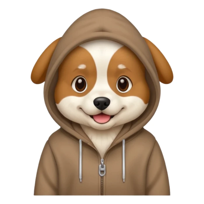 Dog wearing a hoodie sticker