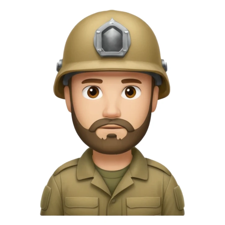 male soldiers with beard sticker