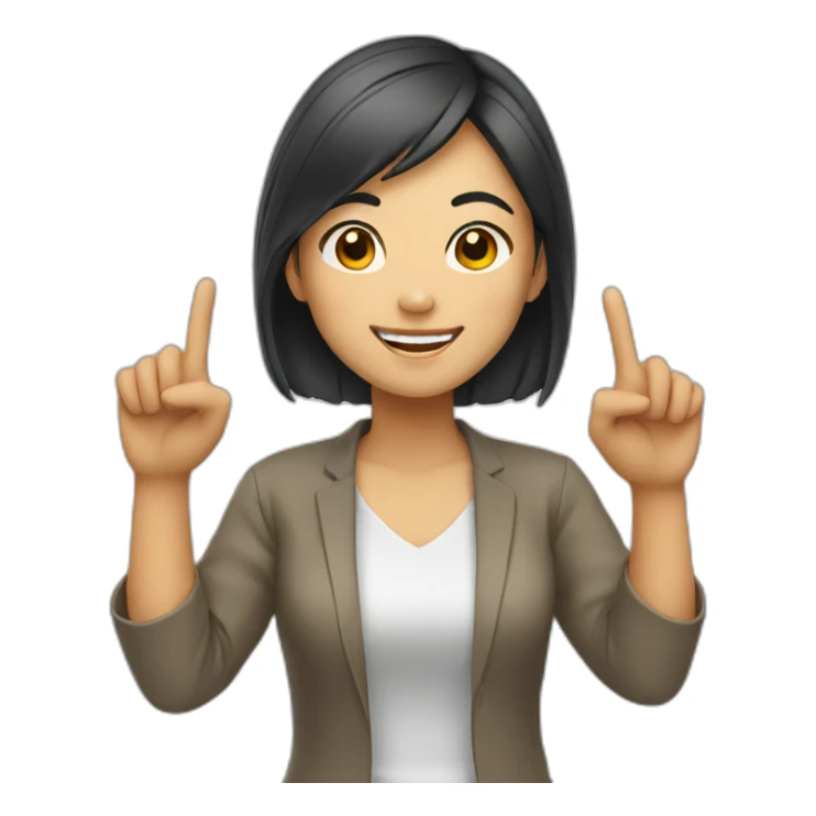 asian Woman smiling and doing a peace sign sticker