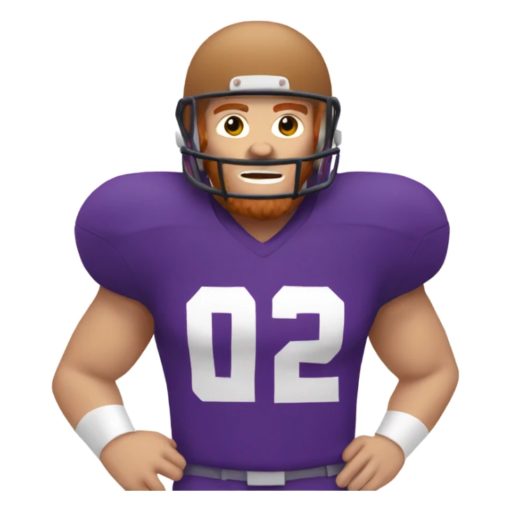 Ginger jesus playing American football in purple uniform  sticker