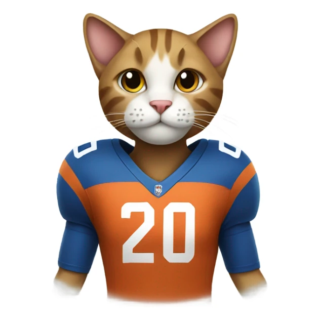 Cat wearing football jersey sticker
