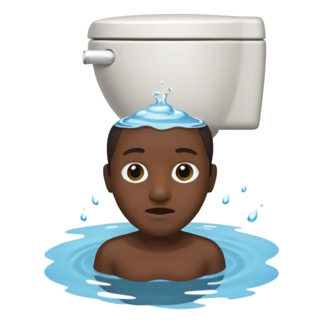 Sibidi toilet with a head inside the water  sticker