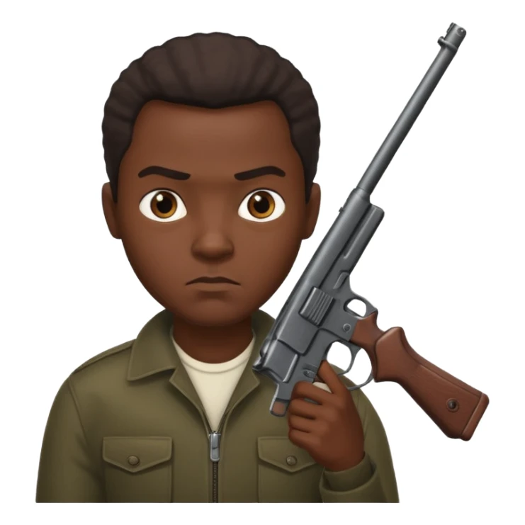 African American gangster terrorist with a gun sticker