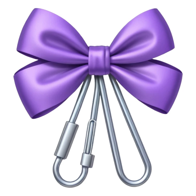 one silver paper clip with a purple bow in the middle sticker