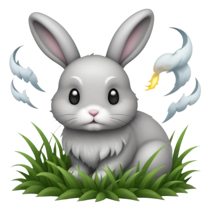 A bunny in grass with a tornado in the background  sticker