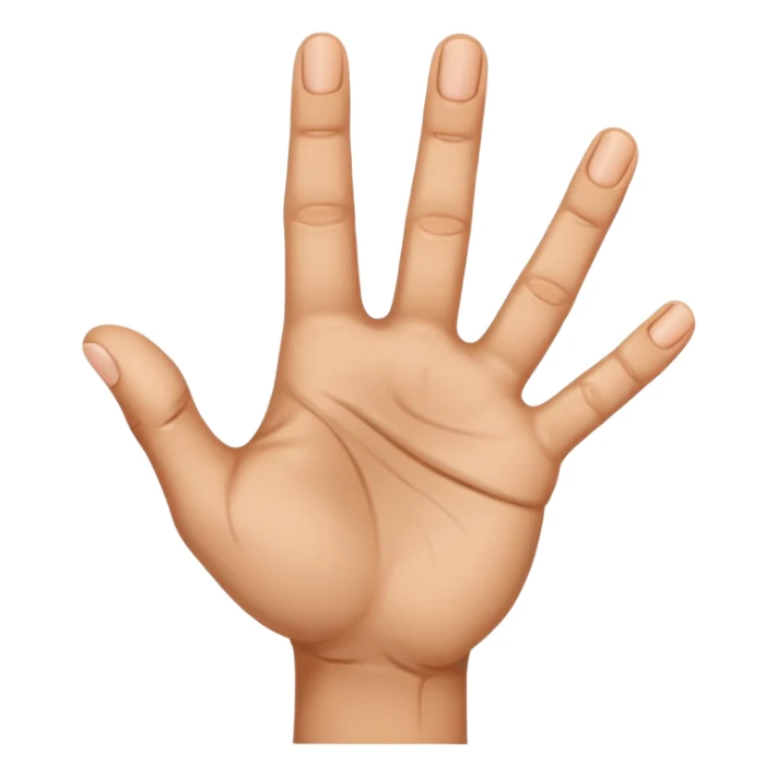 the Arabic middle finger, khod symbol. an open palm with the middle finger bent down a little more than 90 degrees sticker