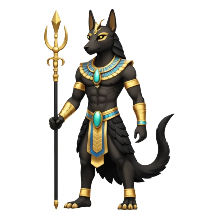 Black-furred Anubis-fusion-hybrid (full body) sticker