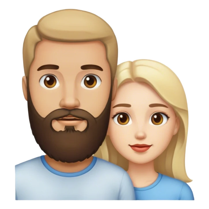 Couple light man with beard and light skinned woman sticker