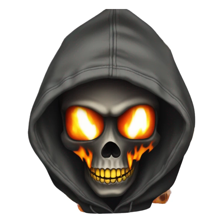 Skull with bape hoodie with flames in background sticker