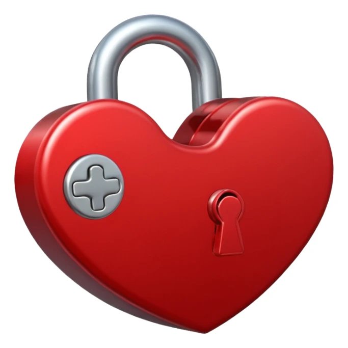 I heart emoji adjacent to a lock emoji sticker