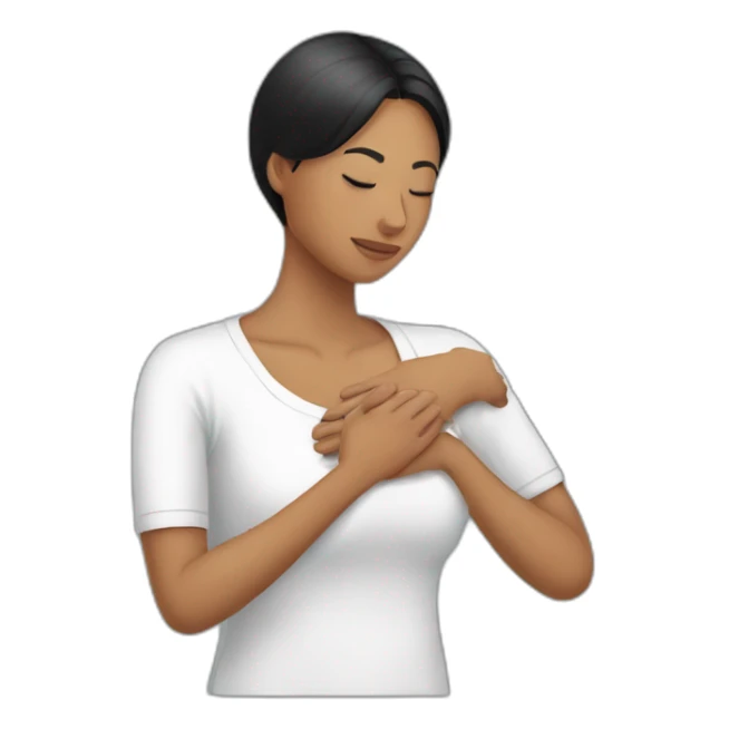 massage shoulder pain black hair sticker