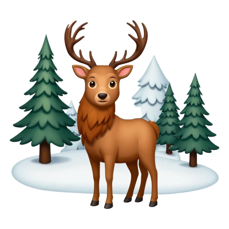 Ein Re das in einem Wald ist und es Schneit sticker