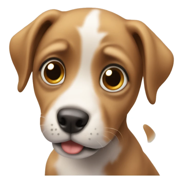puppy with big pleading eyes sticker