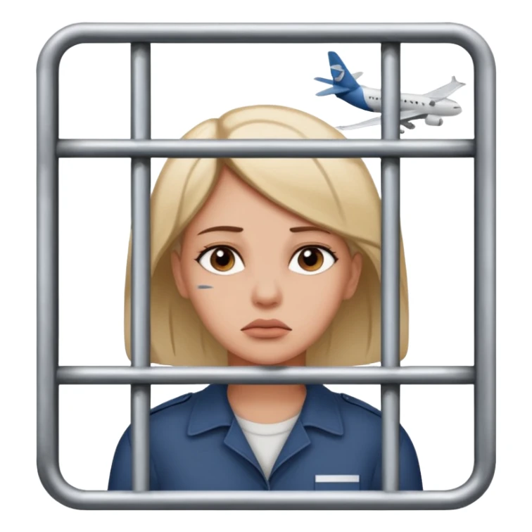 Still wild, but you’ll realize they’re wiser than they seem. Freedom is their top priority — don’t try to cage them.
woman behind bars sad with a text bubble thinking about airplanes sticker
