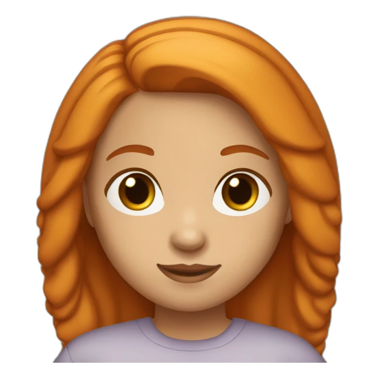 Ginger girl medium straight hair brown eyes sticker