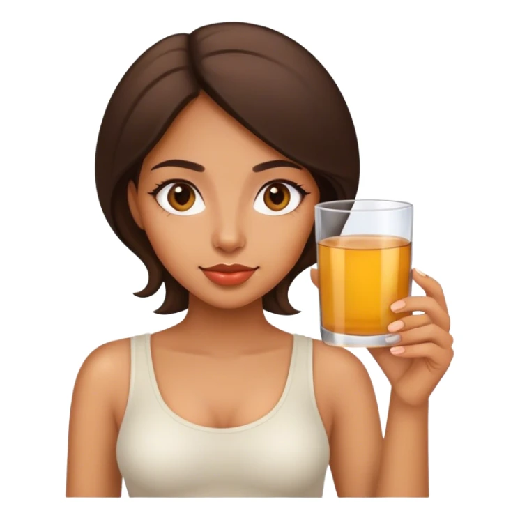 Latina girl with apple juice sticker