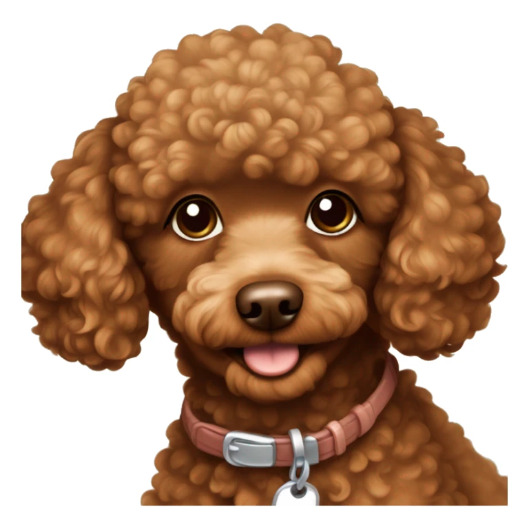 toy poodle red brown with white spot on chest without collar sticker