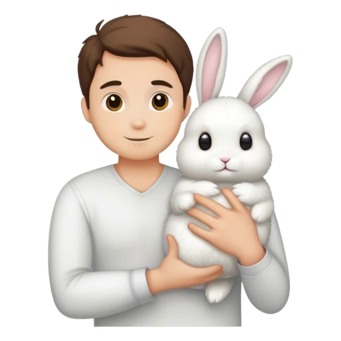 Man holding a bunny sticker
