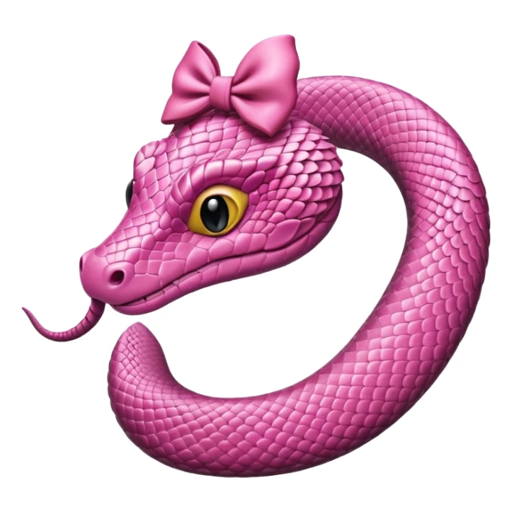 one pink snake with pookie bow on head  sticker