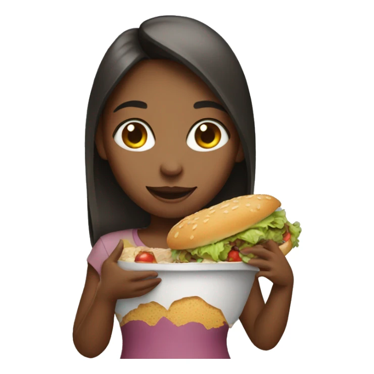 Girl with food sticker