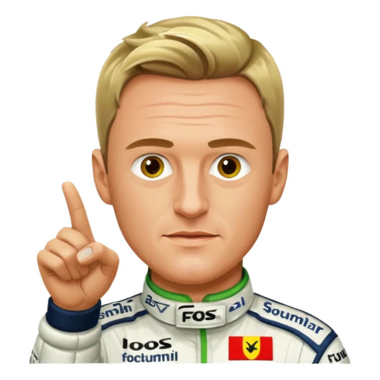 Ralf Schumacher pointing at Ralf Schumacher like in the spiderman meme sticker