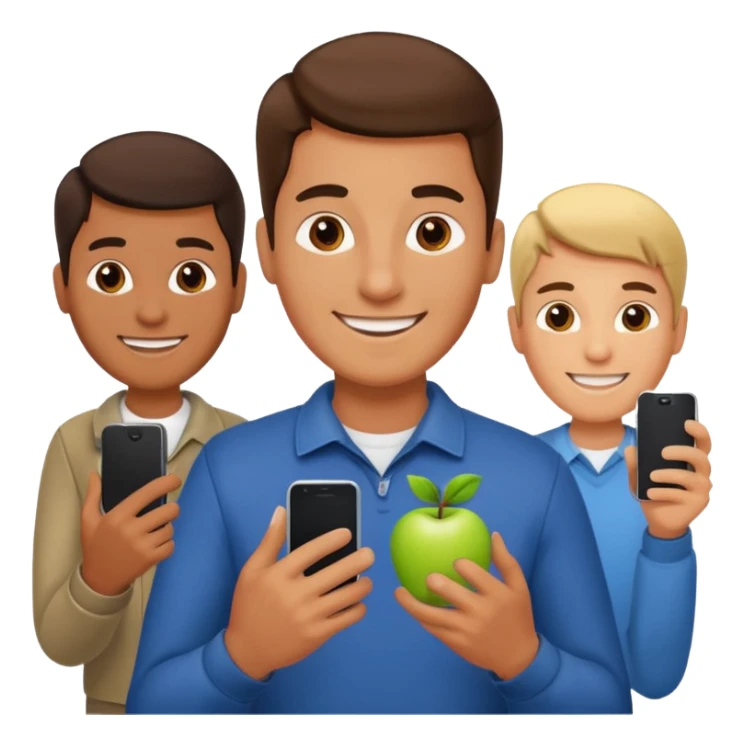 apple mobile phone man team sticker